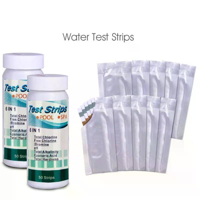 Marine Test Kit - 50 قطعة/زجاجة، شرائط اختبار الكلور والـPH
