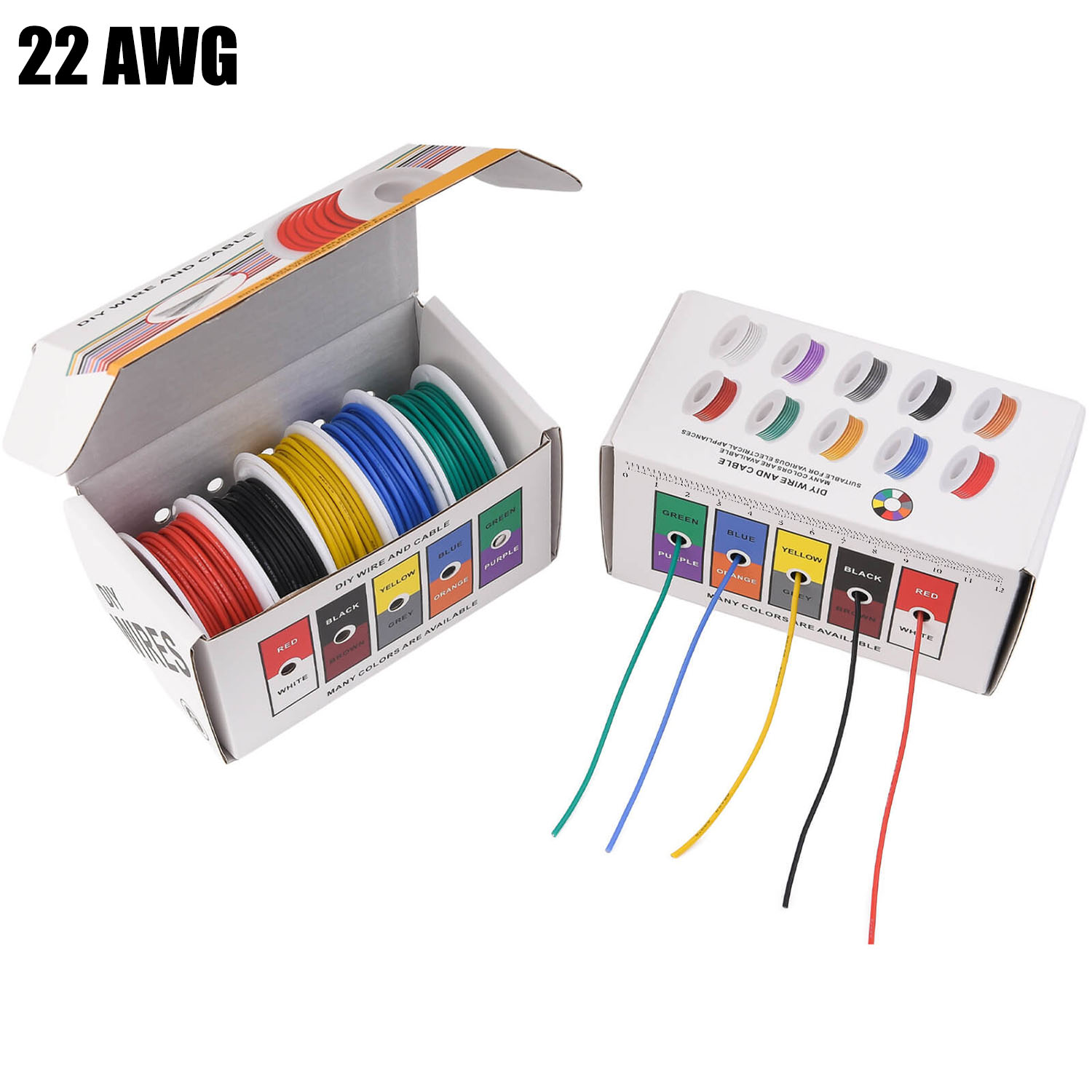 Marine Test Kit - مجموعة أسلاك سيليكون 22 AWG، 5