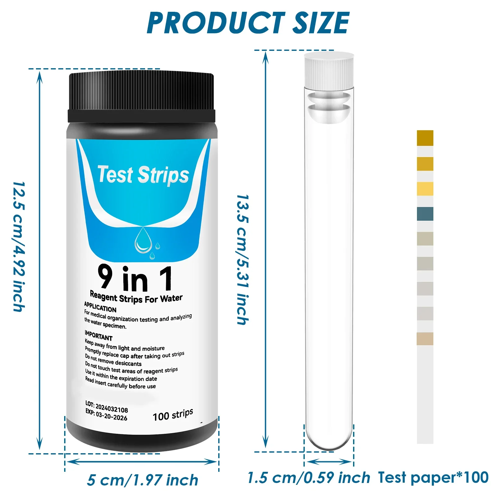 100 قطعة 9-IN-1 حوض السمك اختب - مراجعة Marine Aquarium Water Test Kit وسعره